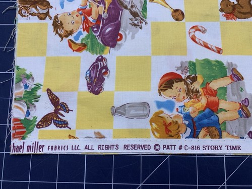 Michael Miller Fabric Story Time Vintage Kids Children Play Retro Gingham Check - Picture 14 of 14