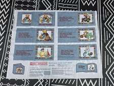 Daisy Kingdom  "Blue Jean Teddy Soft Book"   COTTON  Fabric Panel  VTG RARE  NEW