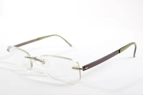 s-l500 Silhouette Eyeglasses 4265 40 6058 Women Green Rimless Metal Glasses Frames