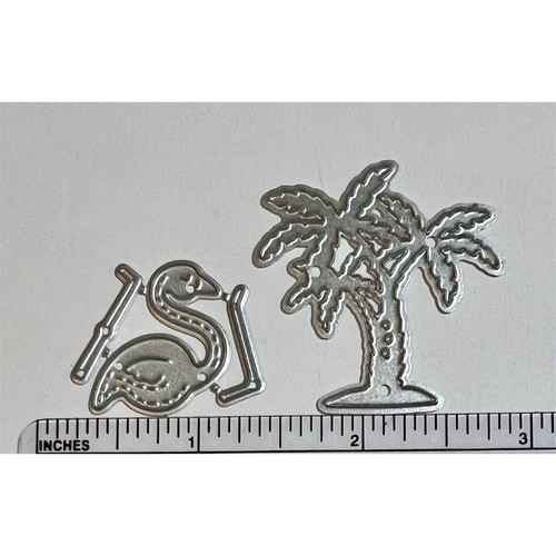 Tropischer Kokosnussbaum & Flamingo Metall Stanzformen zum Basteln - Bild 2 von 2