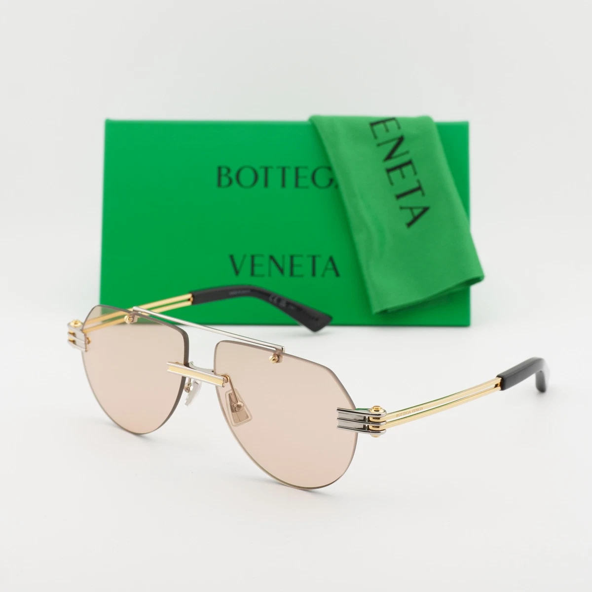 Bottega Veneta Gold Sunglasses for Women for sale | eBay