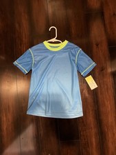 Boys Dry Moisture Wick Fitted Shirt XS 4-5 Blue Yellow