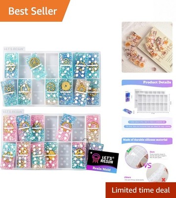 Double 6 Glossy Silicone Resin Domino Mold Set - Craft Durable Custom Pieces