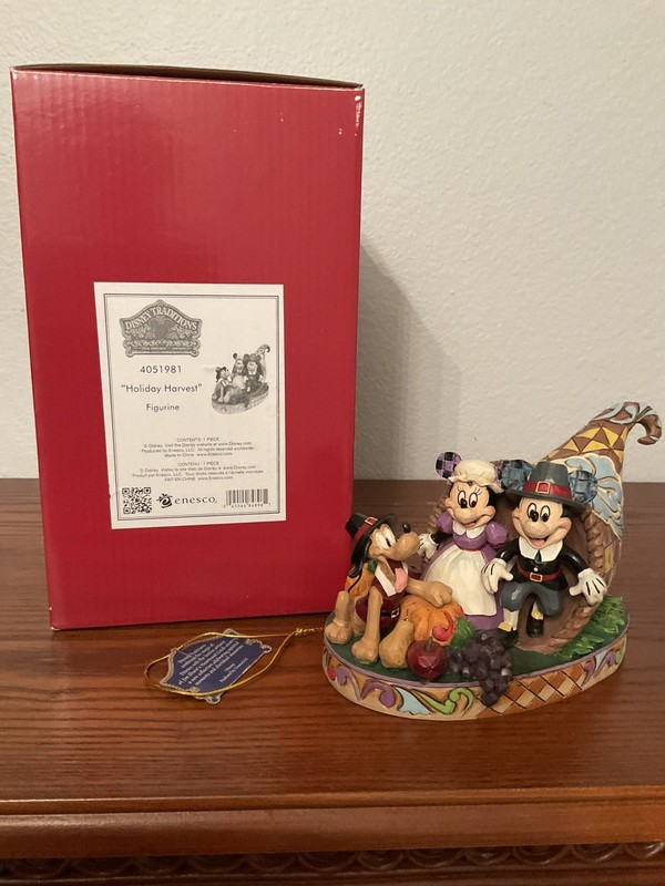 Jim Shore Disney Traditions RARE “Holiday Harvest” Mickey Minnie Thanksgiving