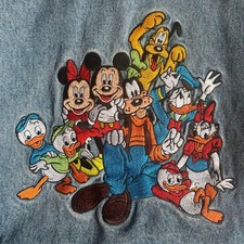 Disney Vintage 90s Mickey Mouse Embroidered Denim Jacket Rare Retro Mickey Coat