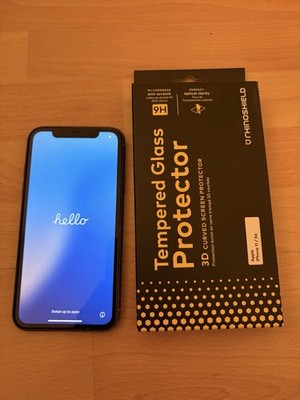 iphone 11 64gb lila 74% akku Zubehörpaket Rhinoshield Folie