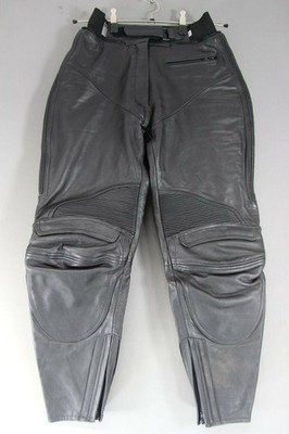 CLASSIC IXS BLACK LEATHER BIKER TROUSERS: WAIST 28 INCHES/INSIDE LEG 27 INCHES