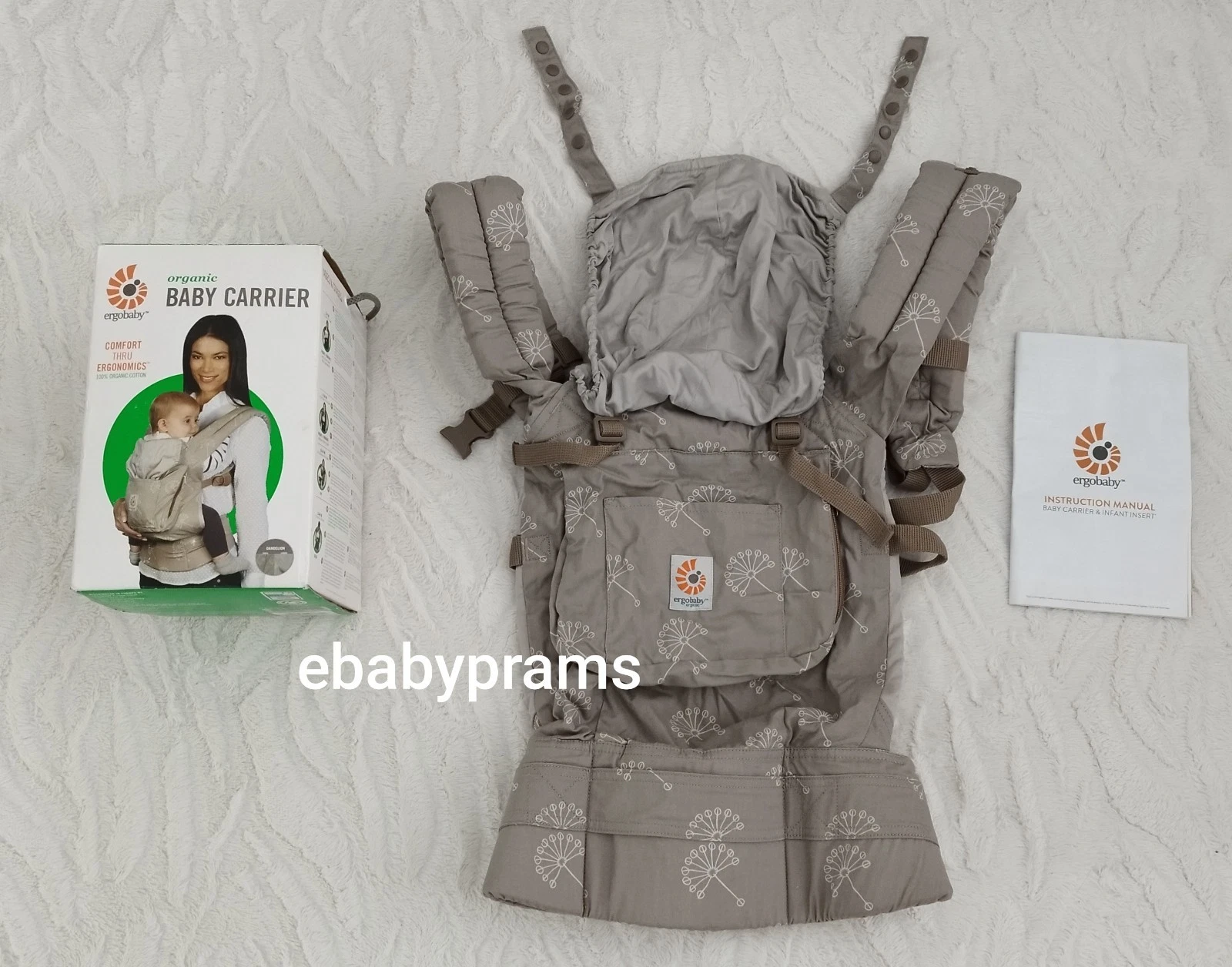 Genuine Ergobaby Organic Baby Carrier Dandelion Beige Neutral