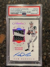 2018 SAM DARNOLD PANINI FLAWLESS ROOKIE SIGNATURE GLOVES AUTO RUBY /10 - PSA 10