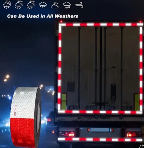 DOT-C2 Reflective Tape 2 Inch x 30 Feet Red White Reflective Tape Outdoor Wat... - Picture 6 of 9