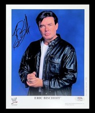 WWE ERIC BISCHOFF P-789 SIGNED 8X10 ORIGINAL PROMO PHOTO WITH PSA COA FROM 2002