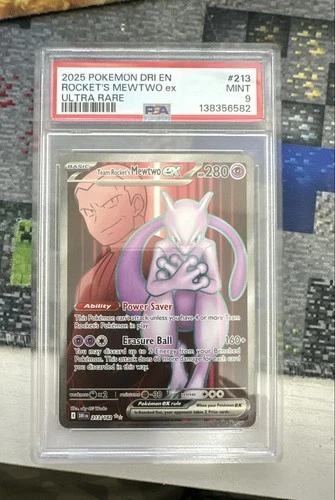 Team Rocket's Mewtwo ex 213/182 Sv10: Destined Rivals Holo PSA 9
