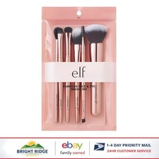 Flawless Face Brush Kit for Makeup Application, Nylon Bristles Pink Design