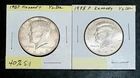 2 Kennedy Half Dollars 1967 (40% Silver-AU) &1998P (Clad-AU/BU)            #5669