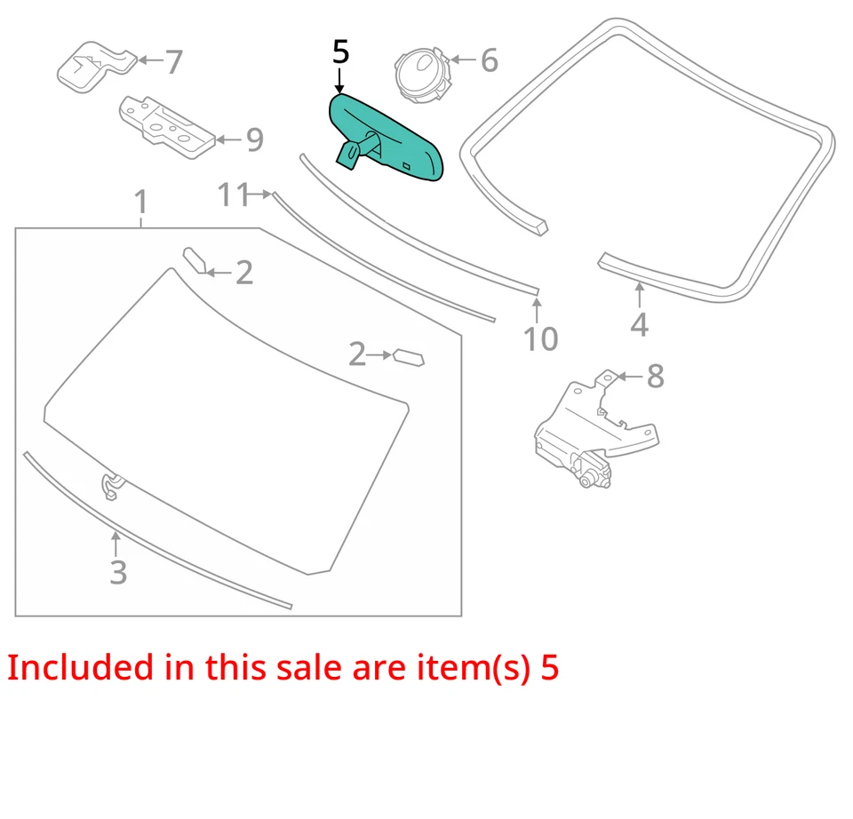 Espejo retrovisor sin crucero adaptativo para 15-18 Infiniti QX80 1401971 Foto 3 de 4