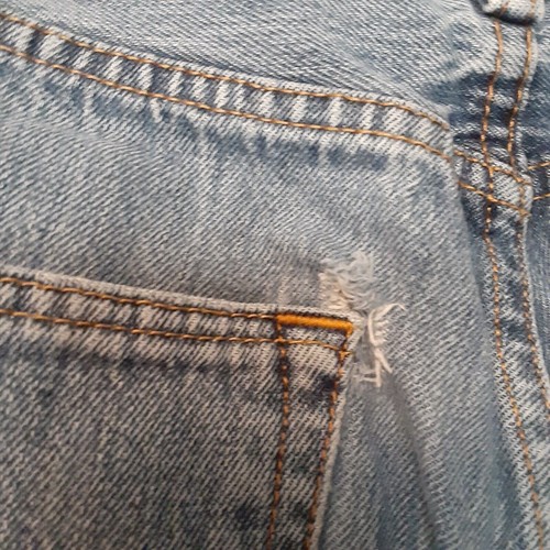 Jeans Levis 501 uomo 33x34 blu bottoni fly denim invecchiato - Foto 10 di 14