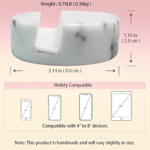 Handcrafted Marble Phone Holder for Desk with Silicone Dots – Stylish & Stable - 第 7/9 張圖片
