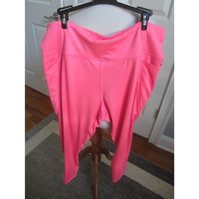 NEW CROWN & IVY SOLID PINK   POLY/SPANDEX  HIGH RISE  LEGGINGS SIZE XXL 20