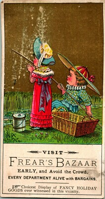 #ad Advertising Trade Card Frear#x27;s Bazaar Christmas Holiday amp; Gift SaleTroy MI M10 $7.95