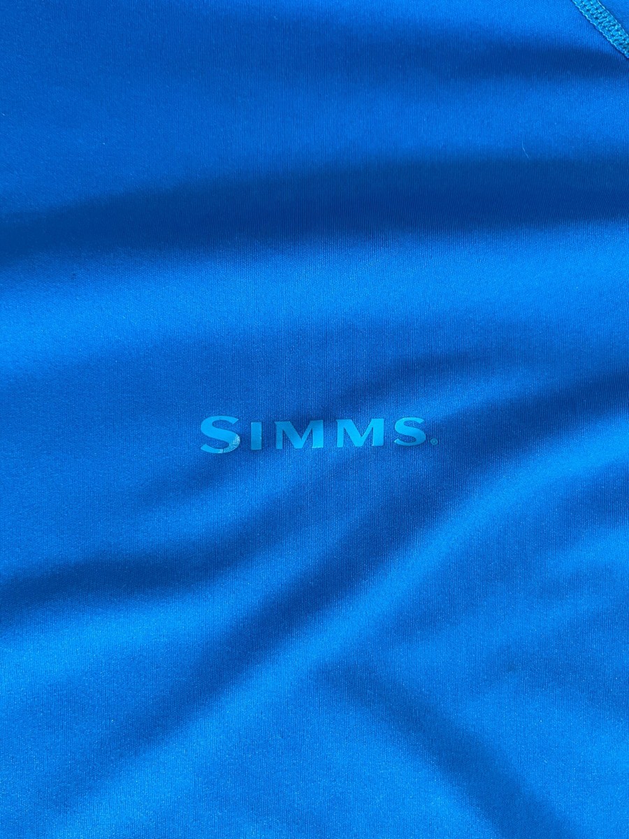 Simms Solarflex Plus Half Zip Shirt Mens Medium UPF 50 Grey Camo Fishing
