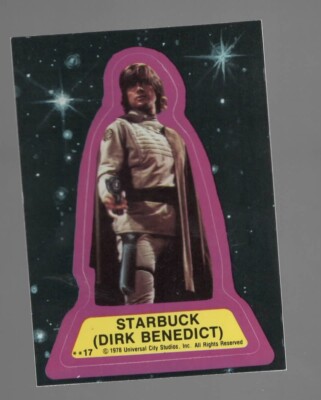 1978 Topps Battlestar Galactica Sticker #17 STARBUCK DIRK BENEDICT
