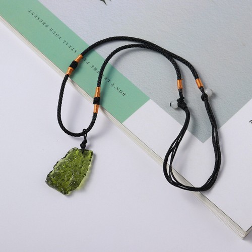 AAA Natural Green Moldavite Meteorite Impact Glass Czech Pendant Chakra Necklace - Picture 5 of 14