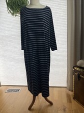 GAP Blue Striped Sheath Dress Size XXL Round Neck Stretchy 22” Long,Bust 22.5”