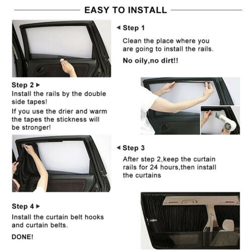 2x Accessories Car Sun Shade Side Window Curtain Foldable Sunshade UV Protection - Picture 6 of 12