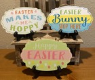 Happy Easter Hanging Wood Wall Decor Signs Set of 3, Farmhouse Easter Decor