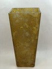 Crate and Barrel Square Vase 10" Mustard Terracotta Color Modern