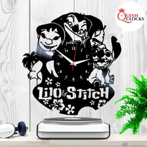 Disney Lilo And Stitch Kids Decoration Vinyl Wall Clock