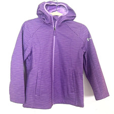 Free Country Hooded Jacket Girls 10-12 Water Resistant Super Softshell Purple