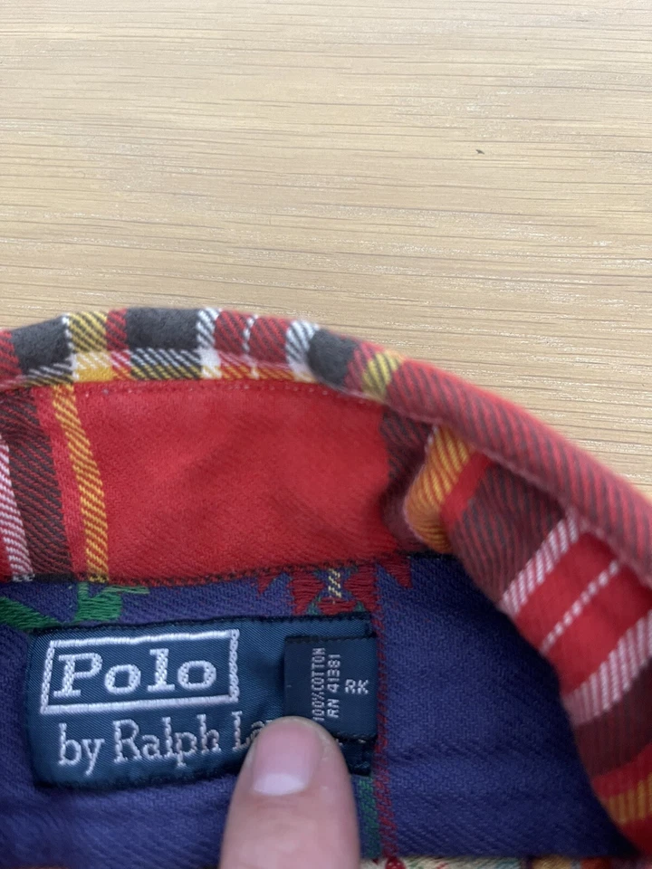 Polo Ralph Lauren Small Southwestern Shirt VtG Patchwork RRL Outdoor Sportsman - Image 3 of 4