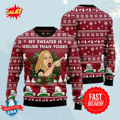 Cat Woman Meme Ugly Christmas Sweater, Christmas Cat Meme Sweater