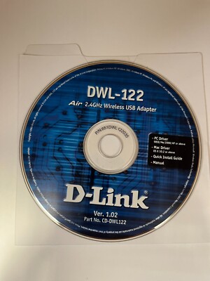 D-Link DWL-122 Air 2.4GHz Wireless USB Adapter CD-ROM