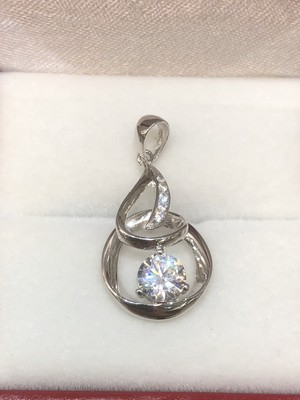 Zirkonia Weißgold 18k Anhänger 1,9 Gramm