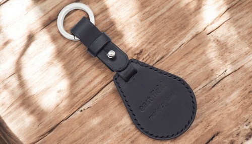 NEW BLACK leather keychain strap band for pocket watch 45 mm - Picture 7 of 13