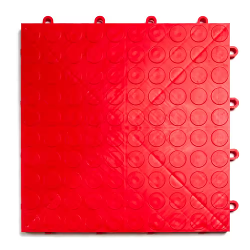 12 In. X 12 In. Coin Red Modular Tile Garage Flooring (24-Pack) - Picture 11 of 12