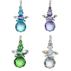Crystal-Suncatcher-Set-of-4-Handmade-Glass-Pendant-Colorful-Snowmanc-Xmas-Decor