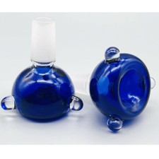 2pcs Blue 14mm Male Glass Bowl Slide Round For Bong Hookah Smoking Pipe Joint