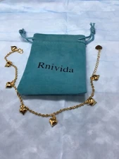 Gold Tone Rnivida  Pendant Necklace 12”  With Gift Bag