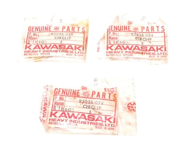 Qty 15 OEM Kawasaki Circlips Clips Clip 92036-024 NOS NEW F12MX KX KX450 KX400