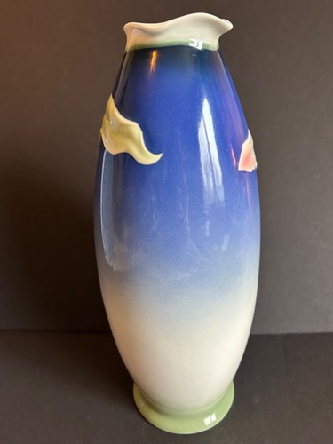 FRANZ Collection Serenity Calla Lilies Porcelain Tall Royal Blue 15 Inch XP1825 - Picture 3 of 11