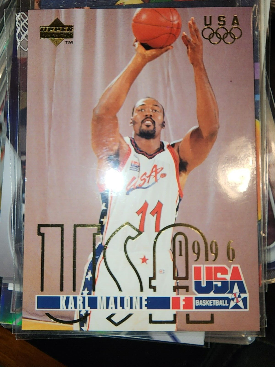 1996 UPPER DECK #318 TEAM USA KARL MALONE GOLD MEDAL UTAH JAZZ NBA