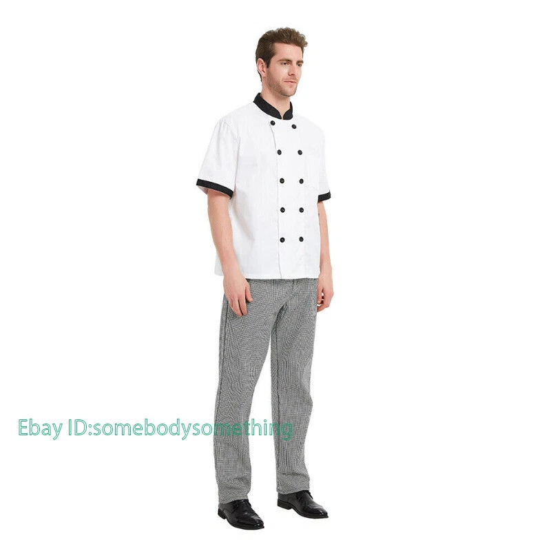 Men's Baggy Chef Pant Cargo Style Kitchen Work Uniform Elastic Waist Employee - Image 4 of 4