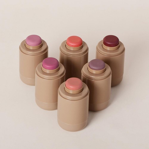 Lakerain 2 in1 Creme Rouge Stick natürliche Farbe weich glatt Lippen und Wangen verwenden.
