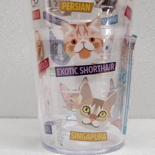 Tervis Cat Breeds 24 oz. Insulated Hot Cold Tumbler with Green Lid - New! - Picture 13 of 19