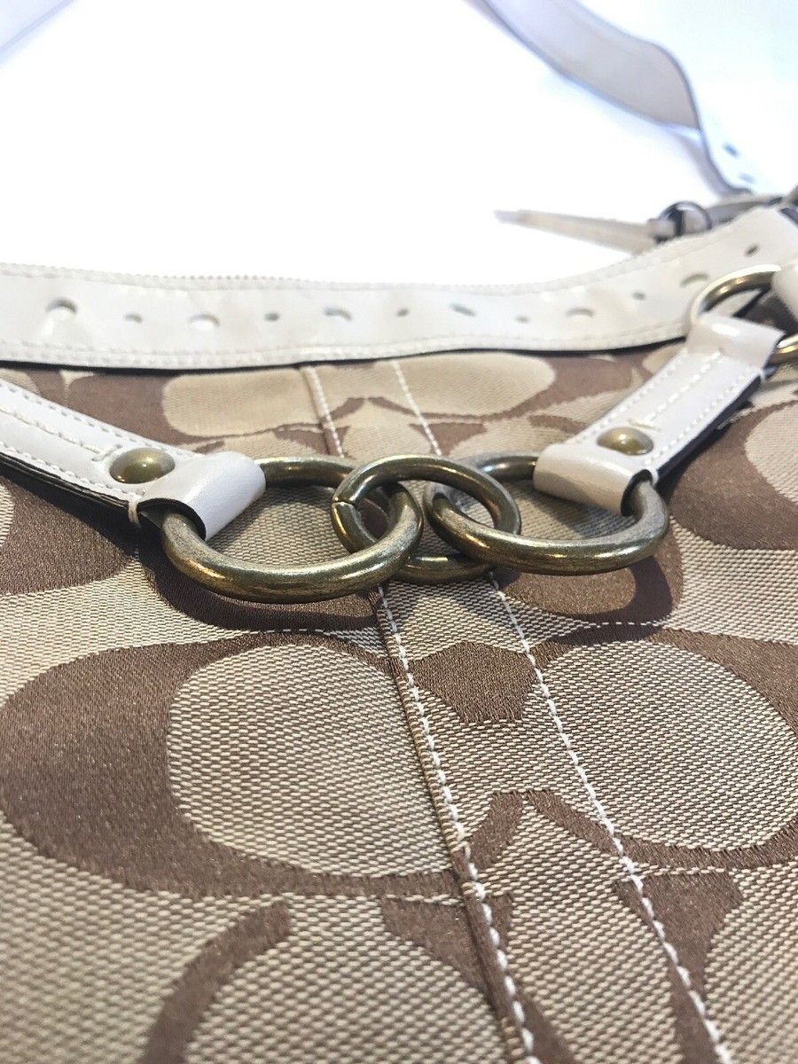 Coach 10564 Signature Khaki Brown Crossbody Shoulder Bag
