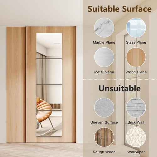 Espejo Pared Longitud Completa, 12X12 Pulgadas Irrompible 12x12inchx4pack, - Imagen 3 de 3