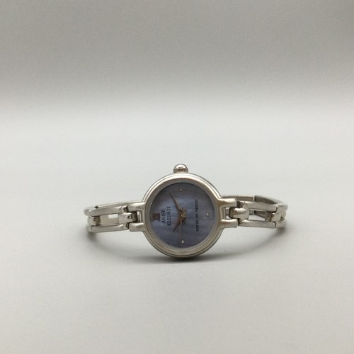 Anne Klein Watch Women 19mm Silver Tone Blue MOP Dial New Battery 5.75" - Picture 4 of 13